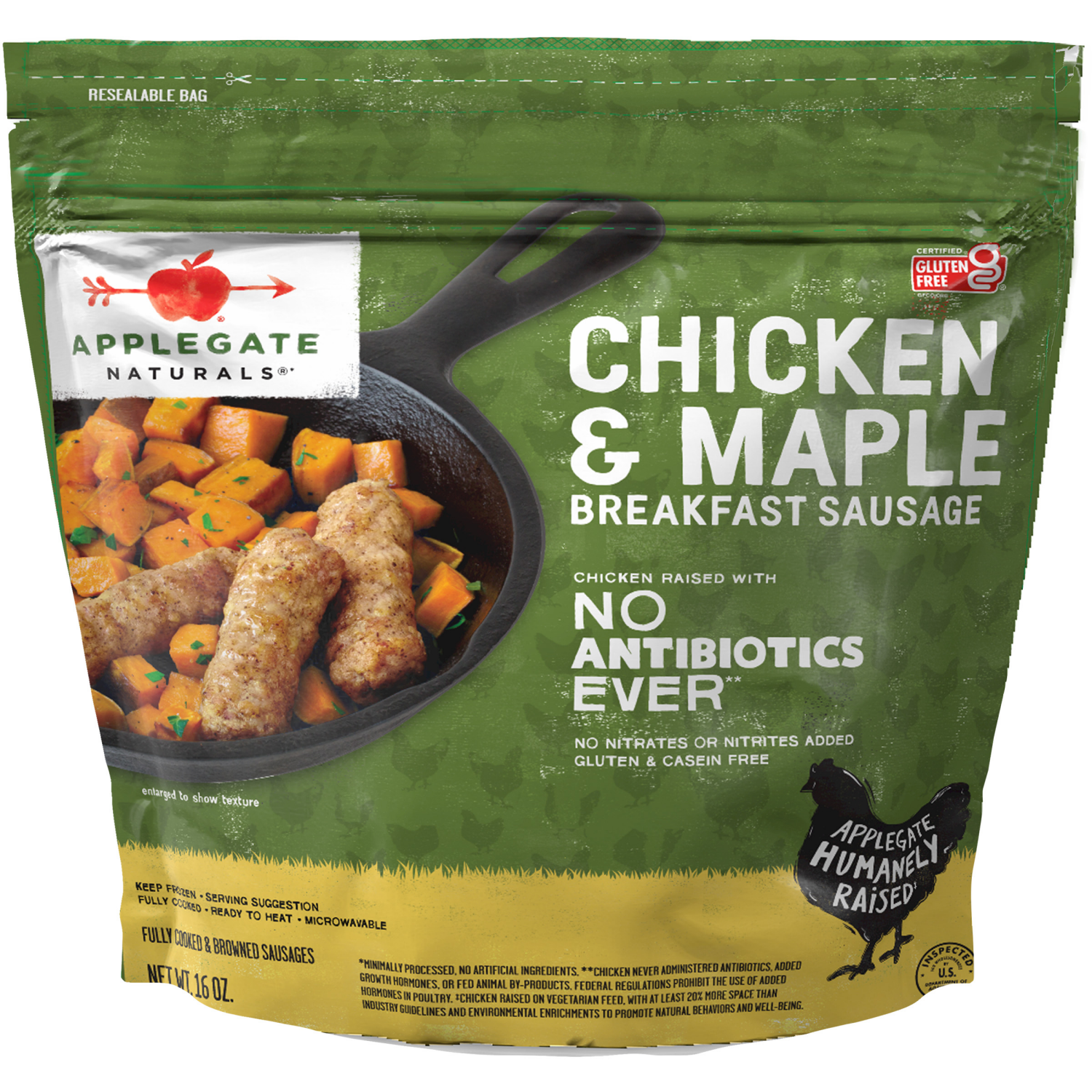 slide 1 of 5, Applegate Naturals Chicken & Maple Breakfast Sausage 16oz, 16 oz