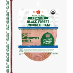 Applegate Organics Uncured Black Forest Ham Sliced, 6oz