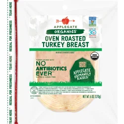 Applegate Organics Oven Roasted Turkey Breast Sliced, 6oz