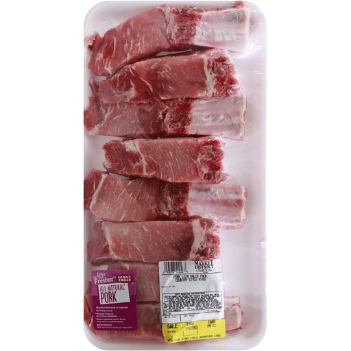 slide 1 of 1, Giant Eagle Pork Loin Ribs, Country Style, Bone In, Value Pack, per lb