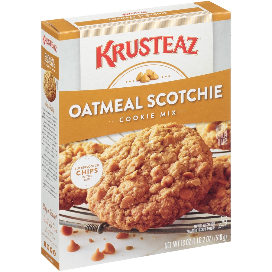 slide 7 of 8, Krusteaz Cookie Mix Oatmeal Scotchie, 18 oz