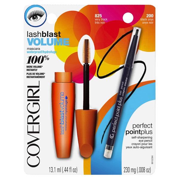 slide 1 of 1, Covergirl LashBlast Volume Waterproof Mascara & Perfect Point Eyeliner, 2 ct; 448 fl oz