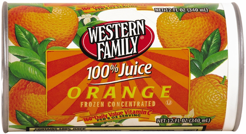 slide 1 of 1, Western Family 100% Juice Orange Frozen, 12 oz