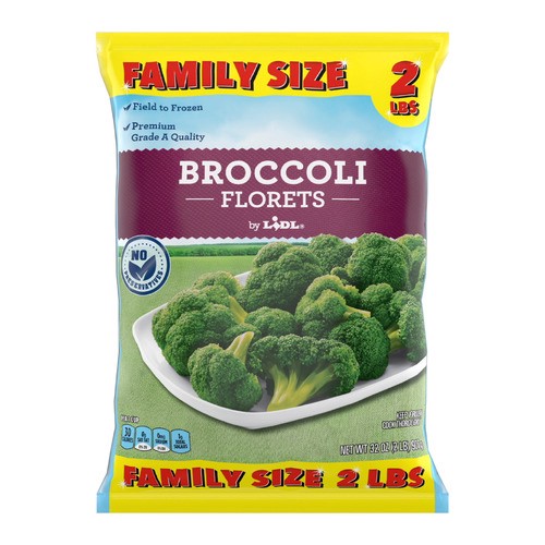 slide 1 of 1, frozen broccoli florets, family size, 32 oz