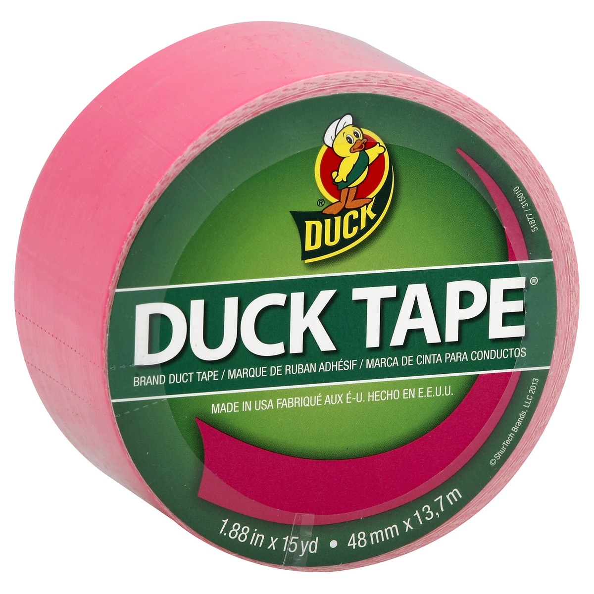 slide 2 of 3, Duck Tape Brand Duct Tape, Neon Pink, 1.88 in. x 15 yd., 1 ct