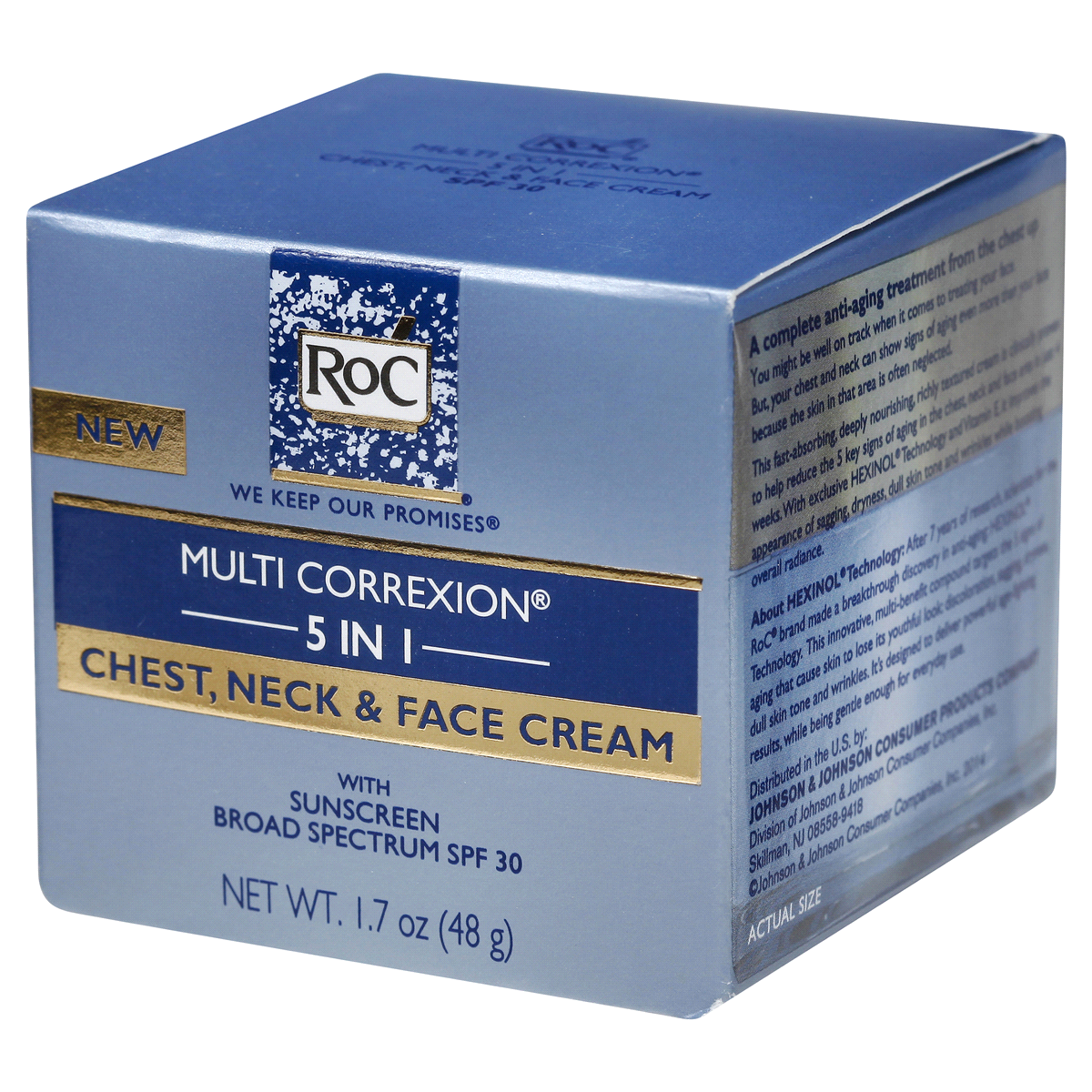 slide 6 of 10, RoC Multi Correxion 5-in-1 Chest Neck and Face Cream with SPF 30, 1.7 oz