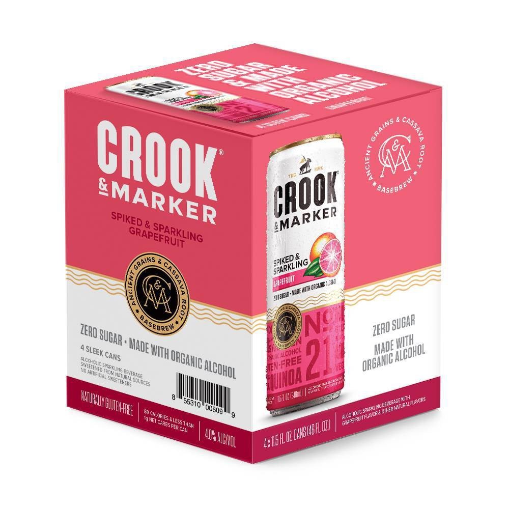 slide 1 of 2, Crook & Marker Spiked Grapefruit, 4 ct; 330 ml