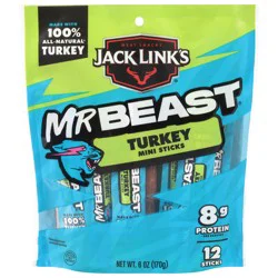 Jack Link's's MrBeast Turkey Mini Sticks - 6 oz bag with 12 x 0.5 oz sticks