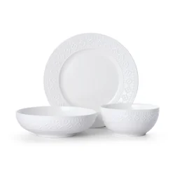 Pfaltzgraff Porcelain Dinnerware Set, Haisley White