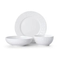 Pfaltzgraff Porcelain Dinnerware Set, Haisley White