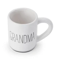 Pfaltzgraff Can Mug Glossy Grandma White