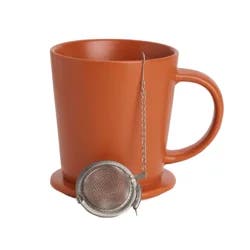 Pfaltzgraff Tea Mug Lid Infuser Red 15.5oz