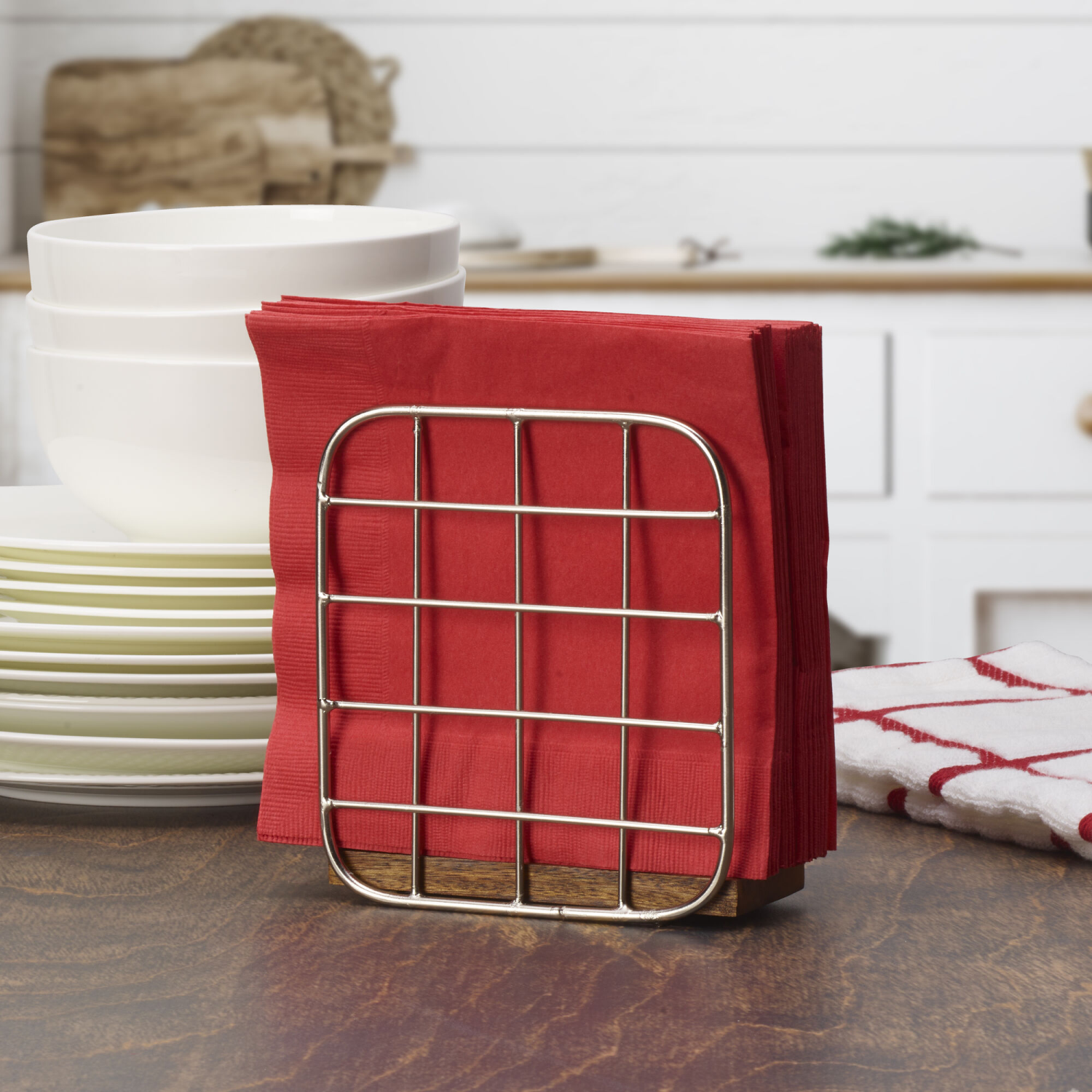 slide 2 of 2, Mikasa Anise Napkin Holder Nickel, 1 ct