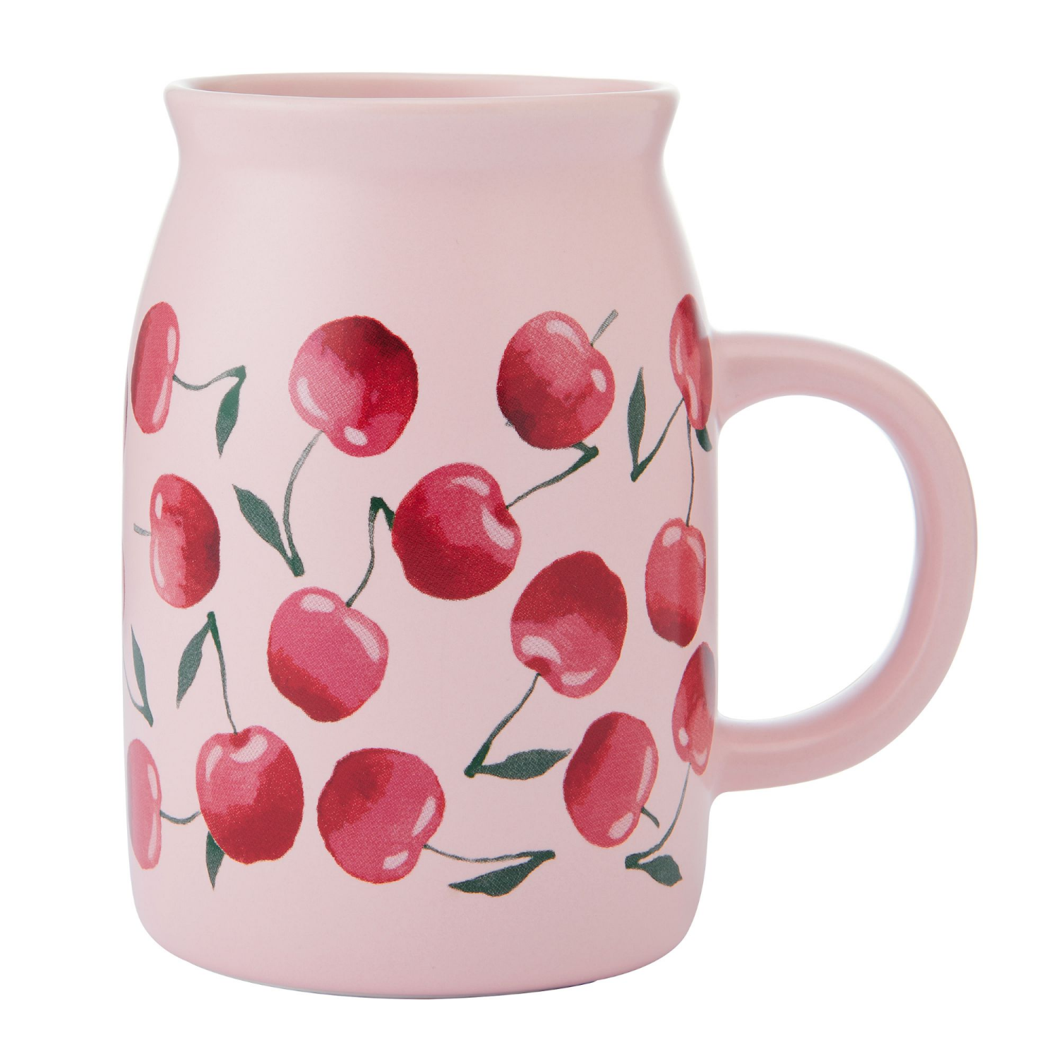 slide 2 of 2, Pfaltzgraff Milk Jug Mug Pink Cherries 14oz, 14 oz