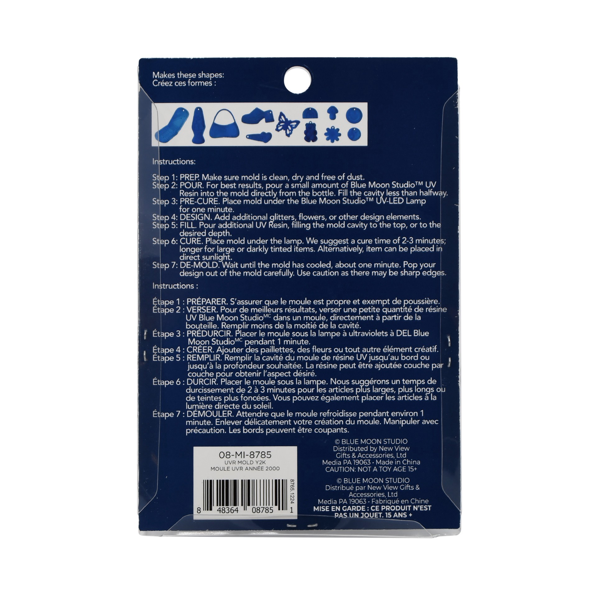 slide 5 of 5, Blue Moon Studio Uv Resin Craft Y2k Mold, 3.15 in x 3.54 in x 0.47 in