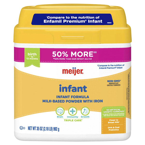 slide 1 of 1, Meijer Baby Infant Powder Formula, 35 oz
