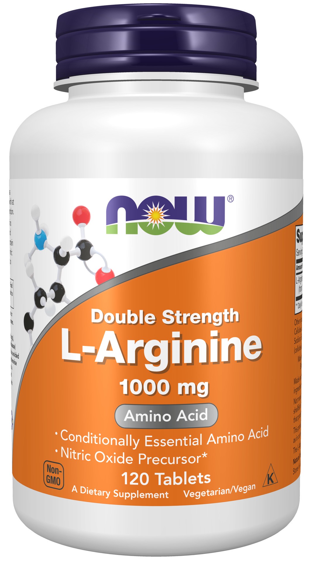 slide 1 of 4, NOW L- Arginine 1000 mg Tablets, 120 ct