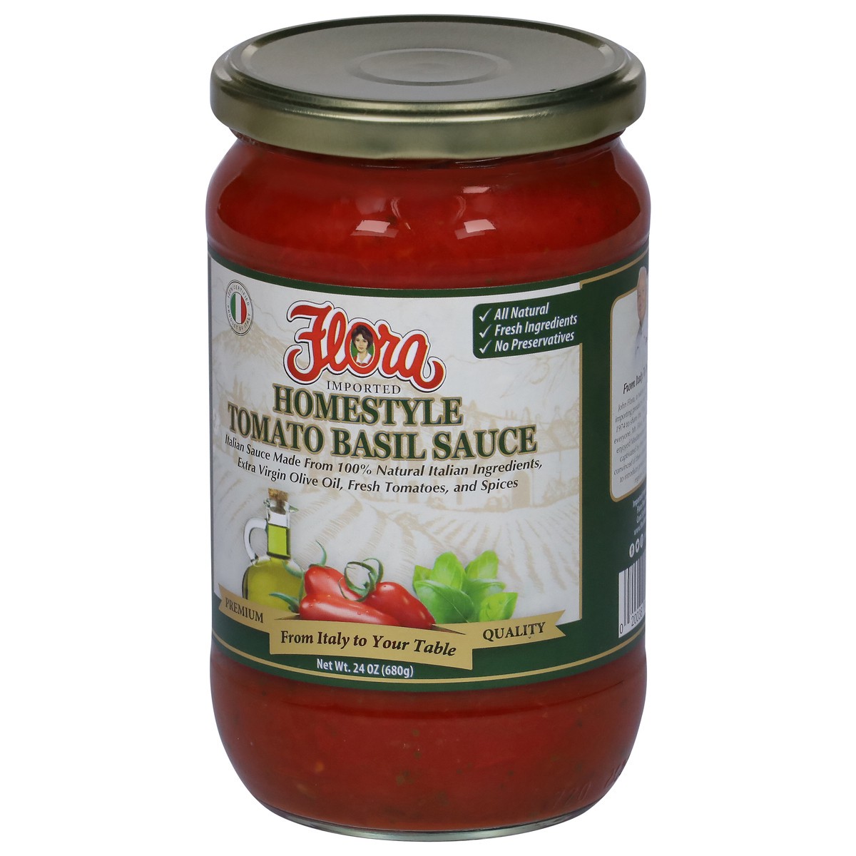 slide 7 of 9, FLORA FINE FOODS Tuscan Tomato Basil Sauce, 24 oz