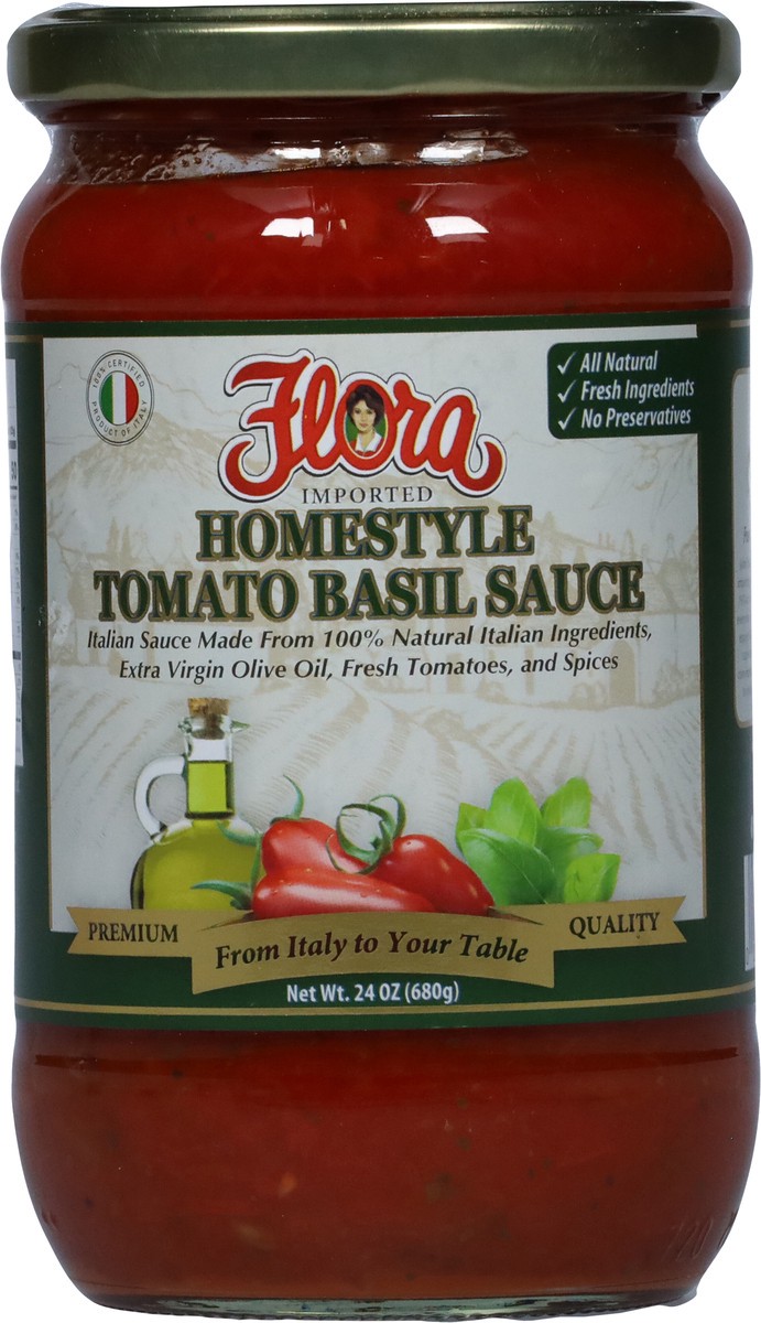 slide 4 of 9, FLORA FINE FOODS Tuscan Tomato Basil Sauce, 24 oz