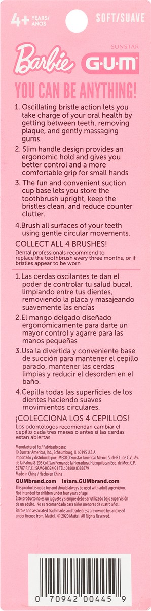slide 2 of 11, G-U-M Soft Barbie Toothbrush 1 1 ea, 1 ct