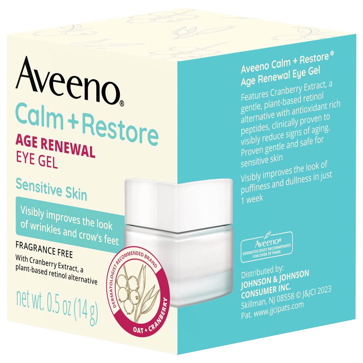 slide 4 of 7, Aveeno Calm + Restore Age Renewal Anti-Wrinkle Under Eye Gel, 0.5 oz, 0.5 oz