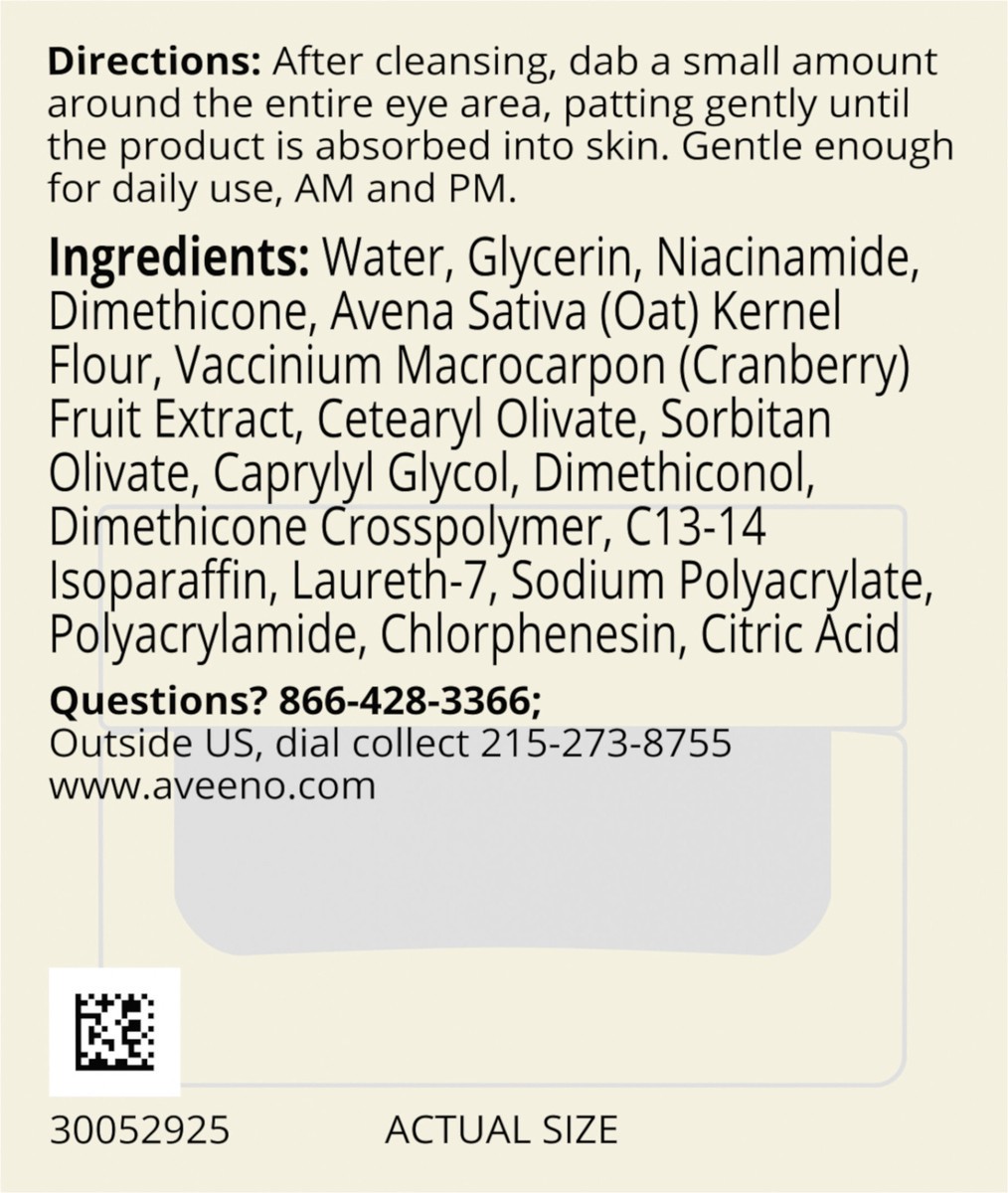 slide 3 of 7, Aveeno Calm + Restore Age Renewal Anti-Wrinkle Under Eye Gel, 0.5 oz, 0.5 oz