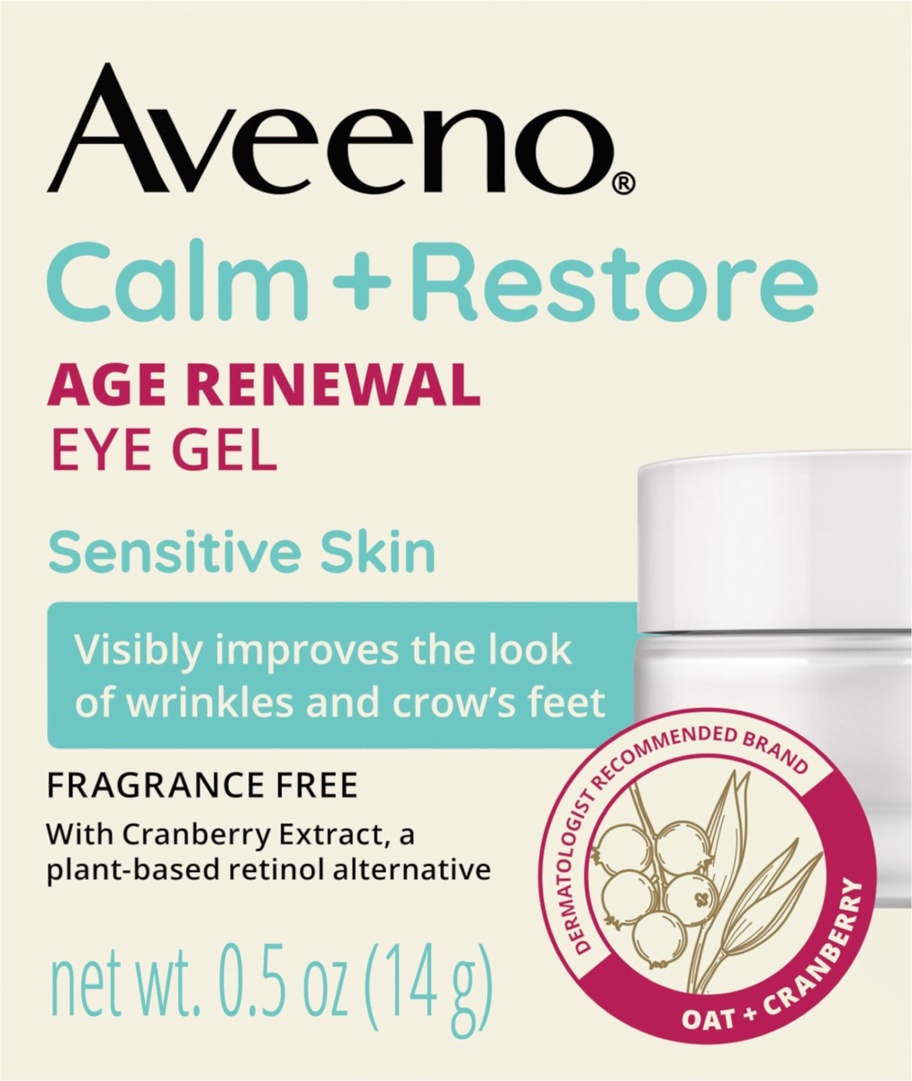 slide 2 of 7, Aveeno Calm + Restore Age Renewal Anti-Wrinkle Under Eye Gel, 0.5 oz, 0.5 oz