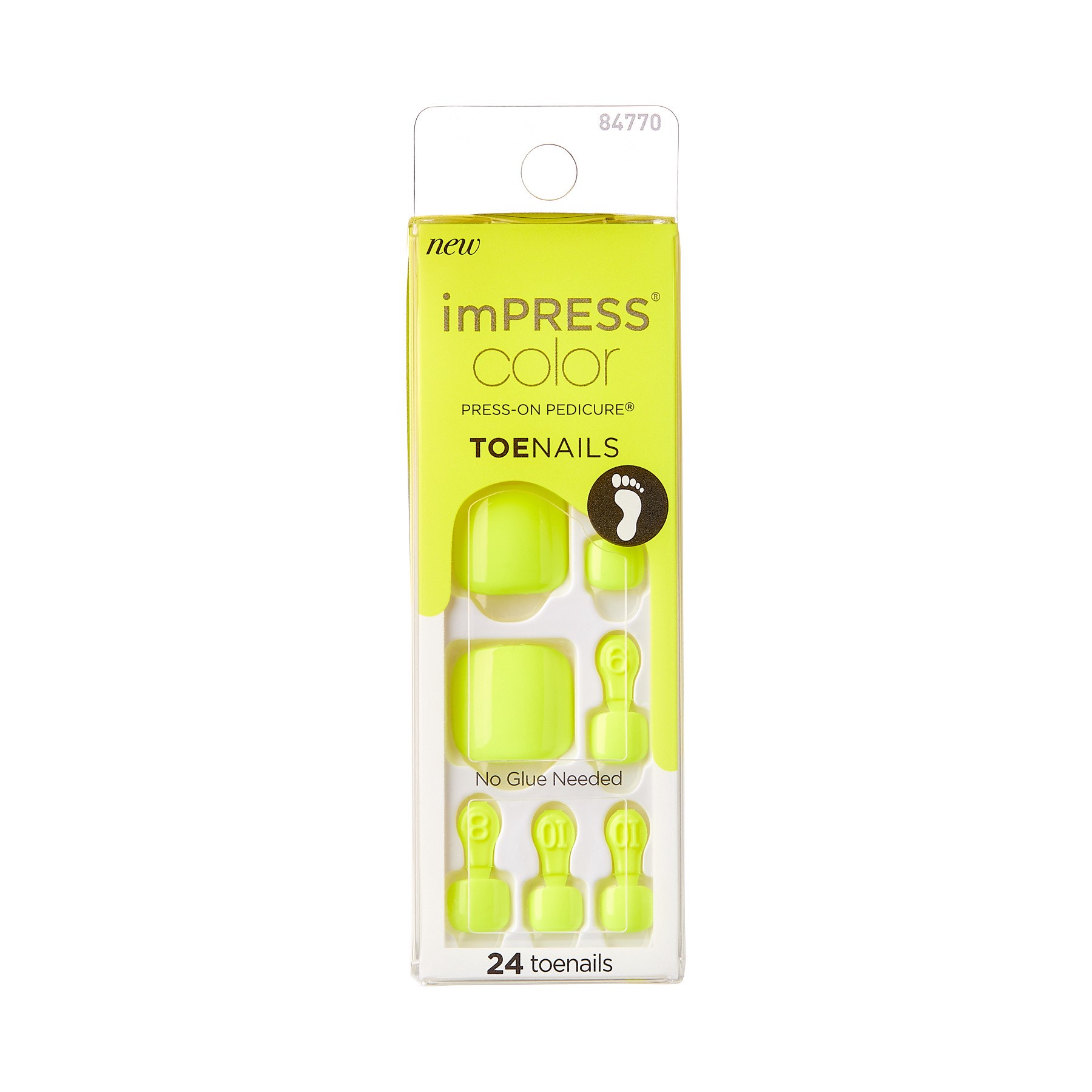 slide 1 of 5, imPRESS Color Press-On Toenails, No Glue Needed, Short, Square, Light Green, 27 Ct., 1 ct