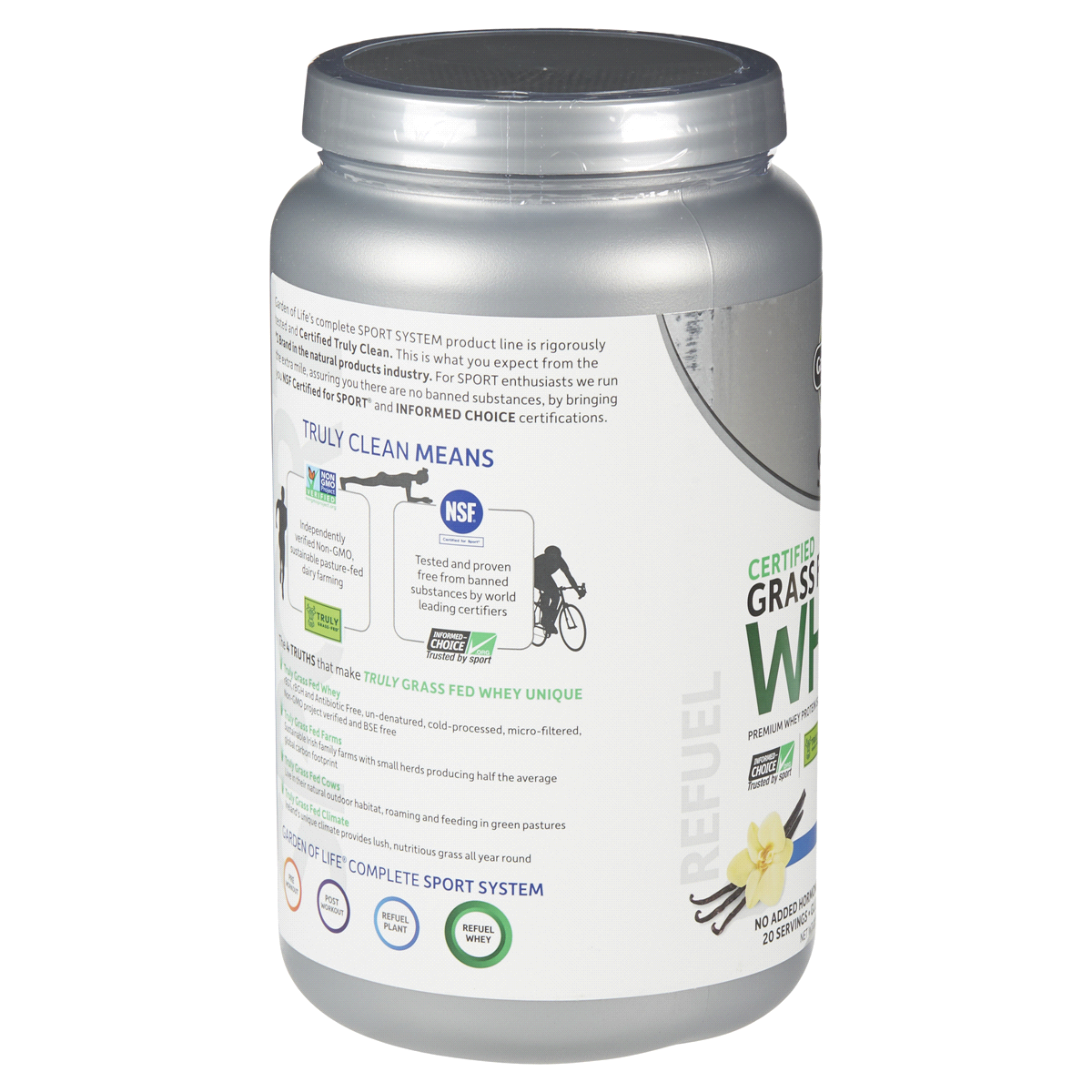 slide 13 of 29, Garden of Life Sport Certified Grass Fed Vanilla Whey Protein Powder, 23 oz