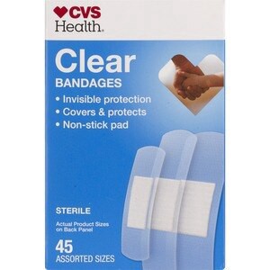 slide 1 of 1, CVS Health Clear Bandages, Assorted Sizes, 45 Ct, 1 ct