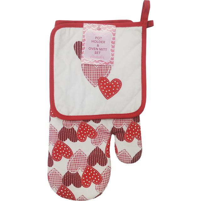slide 1 of 1, CREATIVE HOME Pot Holder & Oven Mitt Set Flamingo, 1 ct