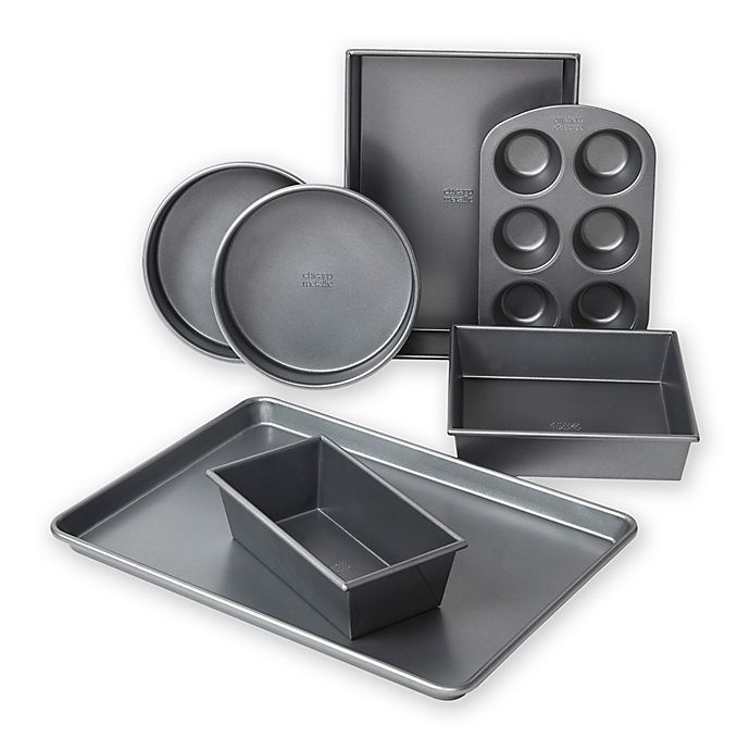 slide 1 of 1, Chicago Metallic Professional Bakeware Set with Armor-Glide Coating, 7 ct