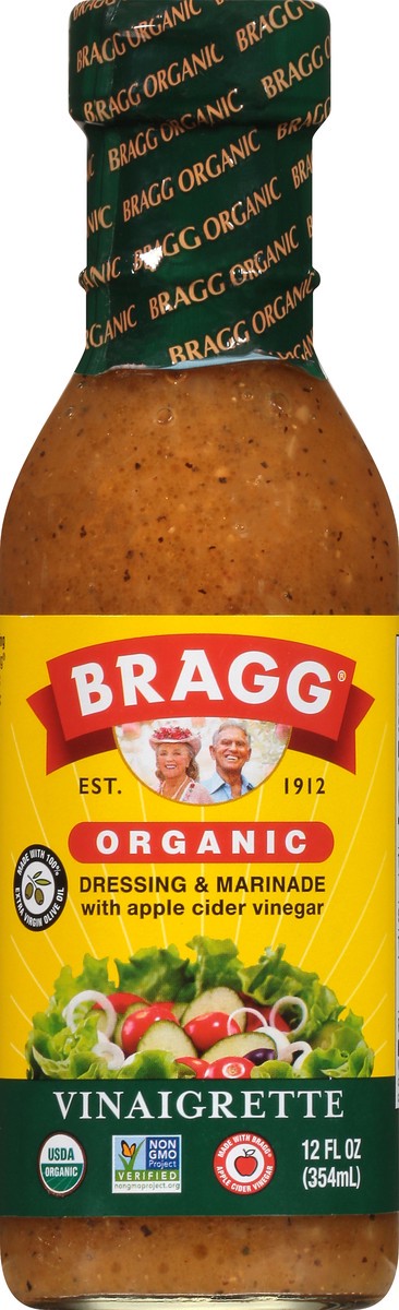 slide 1 of 9, Bragg Organic Vinaigrette Dressing & Marinade 12 oz, 12 oz