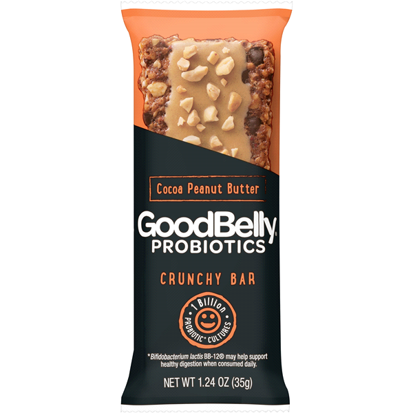 slide 1 of 1, GoodBelly Probiotics Cocoa Peanut Butter Crunchy Bar, 1.24 oz