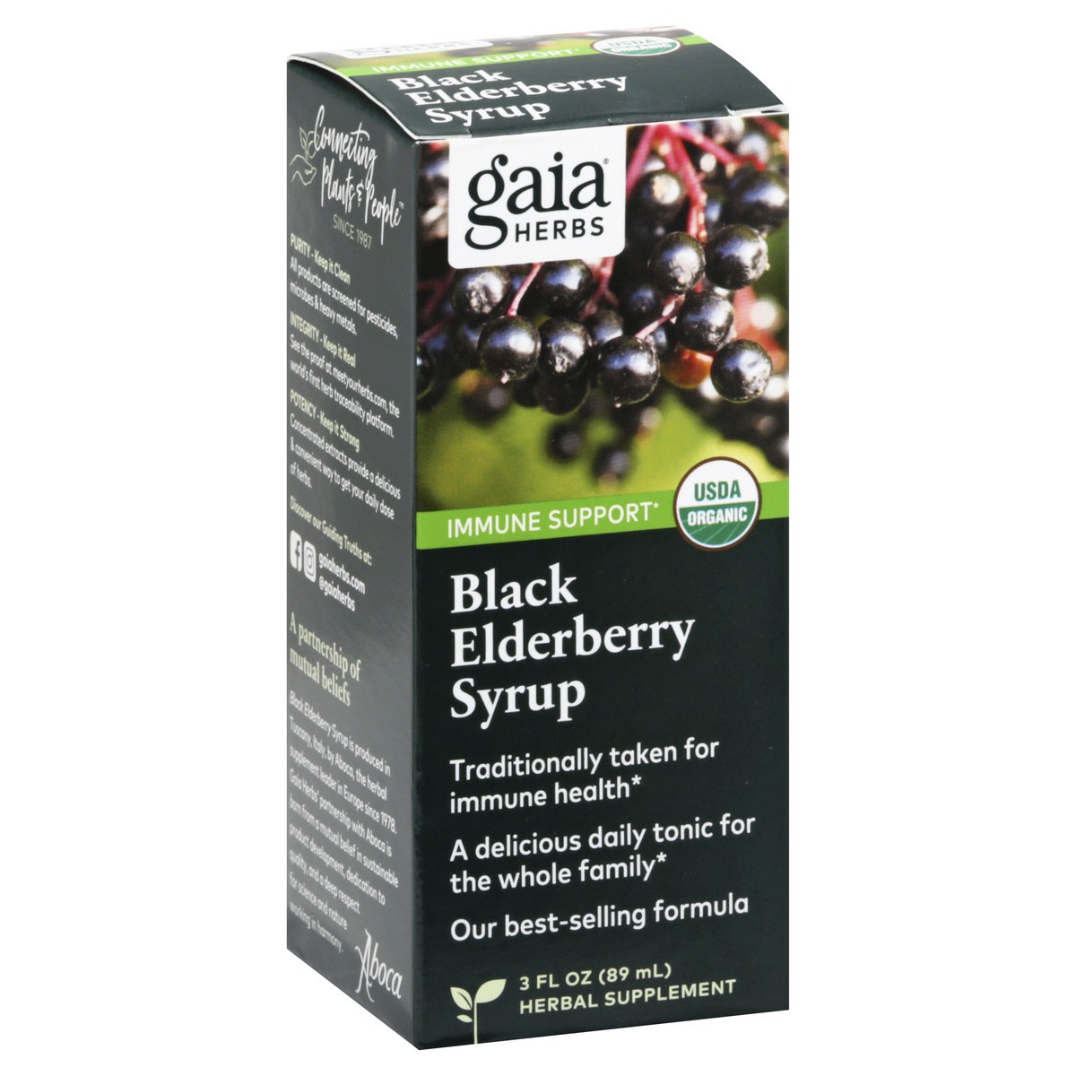 slide 2 of 9, Gaia Herbs Black Elderberry Syrup, 3 fl oz