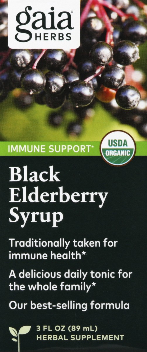slide 1 of 9, Gaia Herbs Black Elderberry Syrup, 3 fl oz