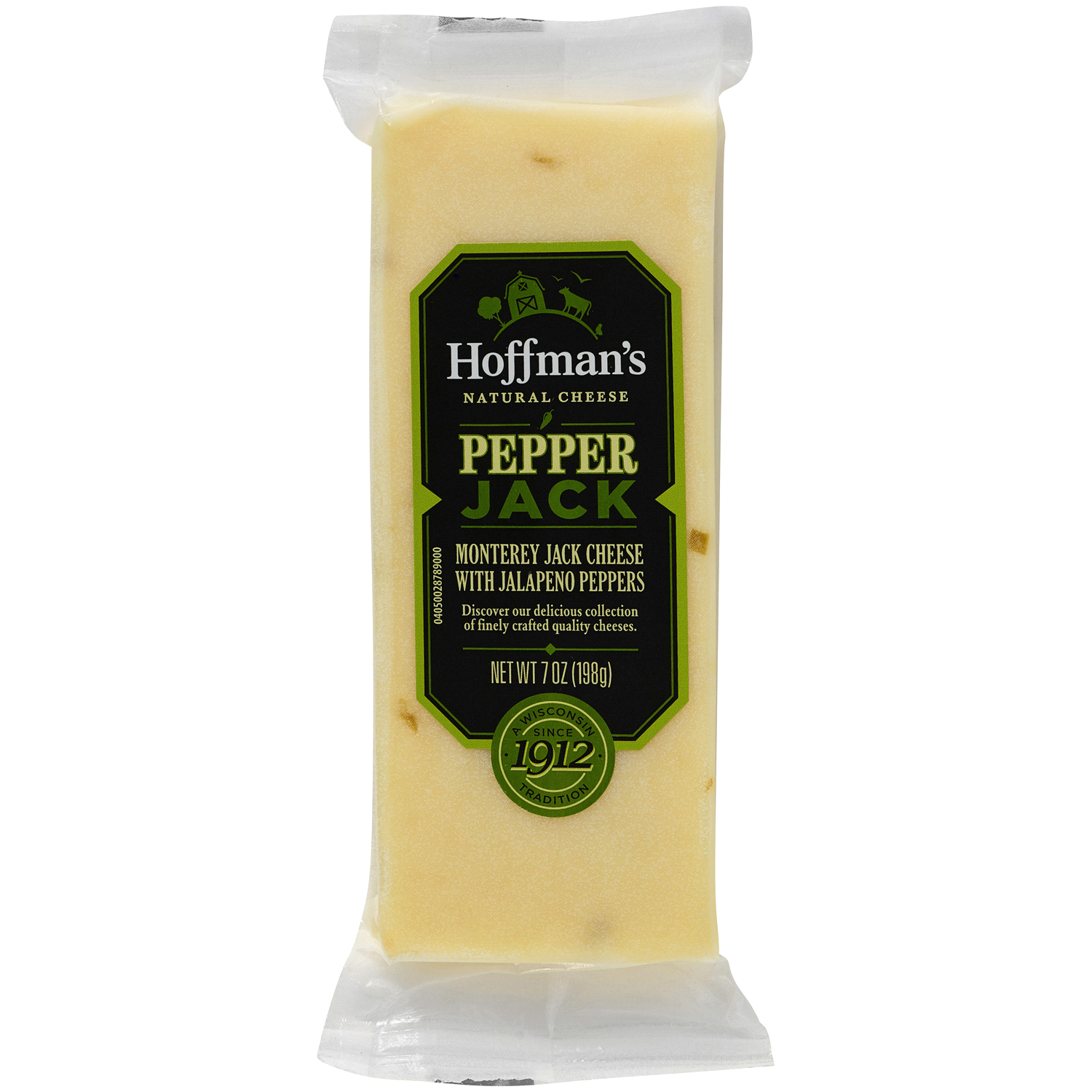 slide 1 of 1, Hoffman's Pepper Jack Natural Cheese Block, 7 oz Wrapper, 7 oz