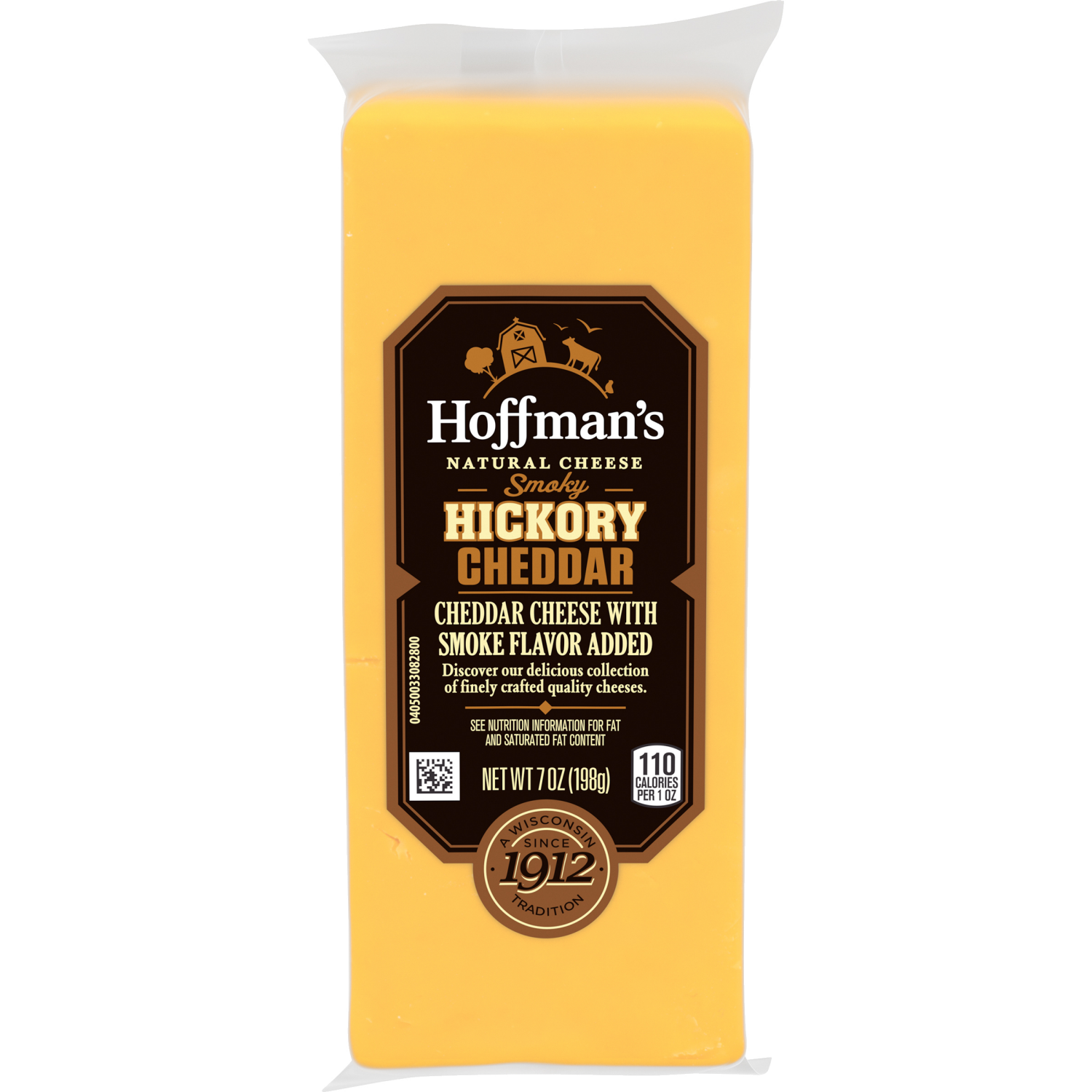 slide 1 of 2, Hoffman's Smoky Hickory Cheddar Natural Cheese Block, 7.0 oz Wrapper, 7 oz
