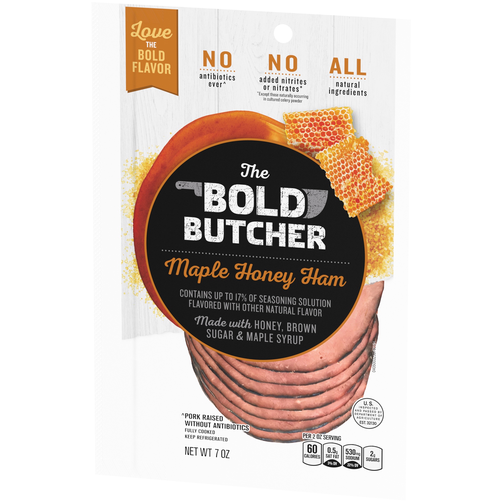 slide 3 of 6, The Bold Butcher Maple Honey Sliced Ham Pack, 7 oz