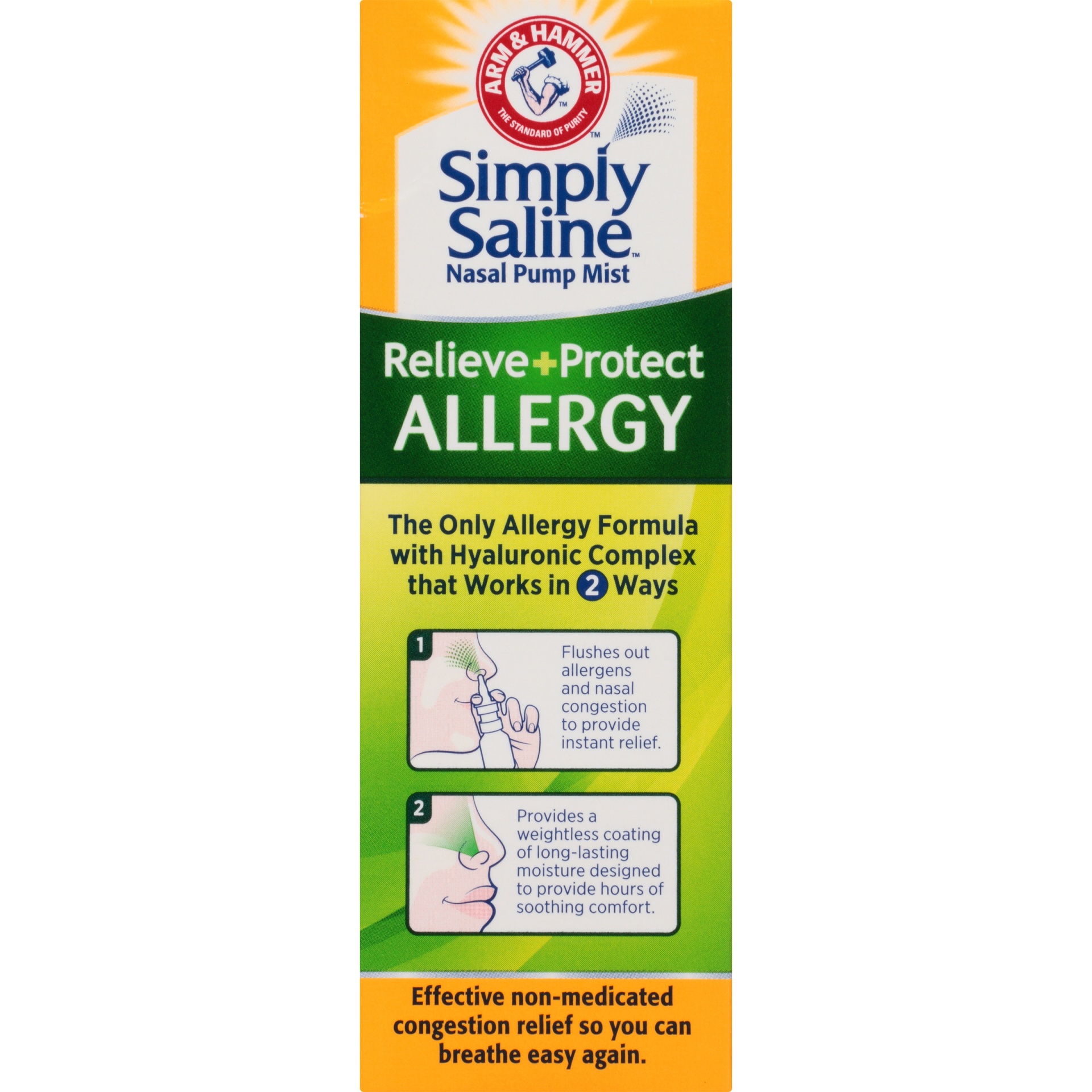 ARM & HAMMER Simply Saline Nasal Pump Mist Relieve+Protect Allergy 0.67