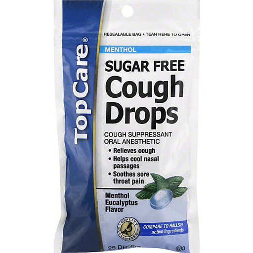 slide 1 of 1, Top Care Menthol Cough Drops, Eucalyptus, 25 ct