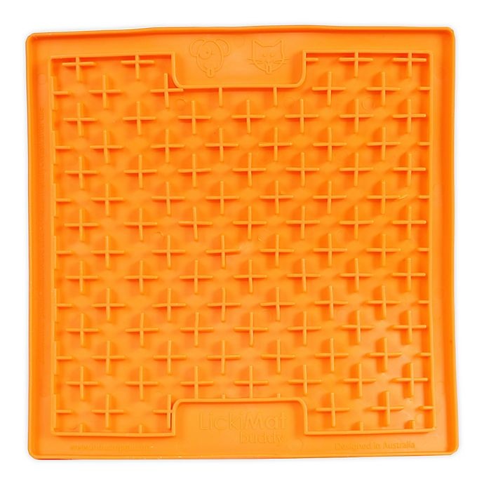 slide 1 of 1, Hyper Pet LickiMat Boredom Buster Slow Feeder Dog/Cat Mat - Orange, 1 ct