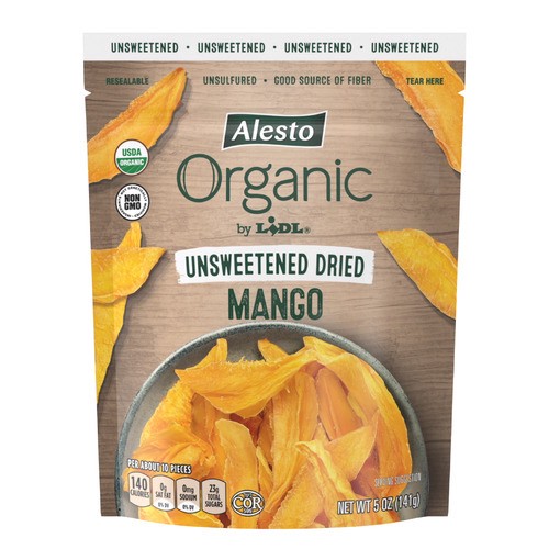 slide 1 of 1, Alesto organic unsweetened dried mango, 5 oz
