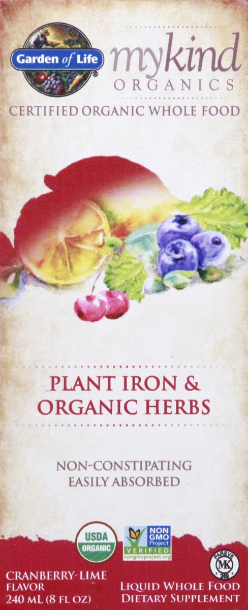 slide 1 of 9, Garden of Life My Kind Organics Plant Sourced Iron, 8 fl oz