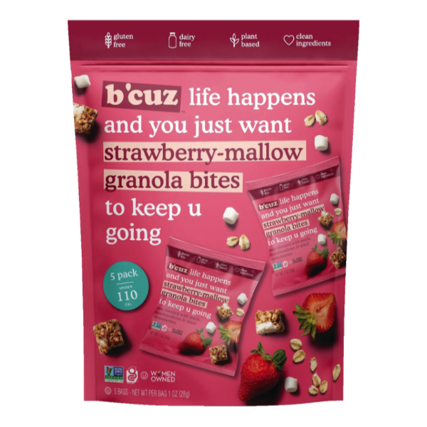 slide 1 of 1, Bcuz Snacks Strawberry Mallow Granola Bites, 5 oz