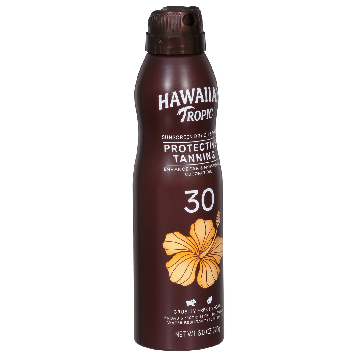 slide 4 of 9, Hawaiian Tropic Broad Spectrum SPF 30 Protective Tanning Spray Dry Oil Sunscreen 1 6.0 oz, 6 oz