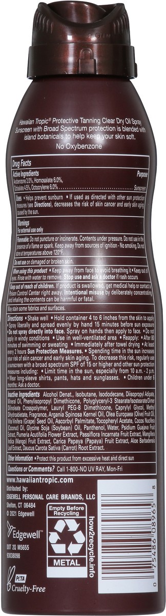 slide 6 of 9, Hawaiian Tropic Broad Spectrum SPF 30 Protective Tanning Spray Dry Oil Sunscreen 1 6.0 oz, 6 oz