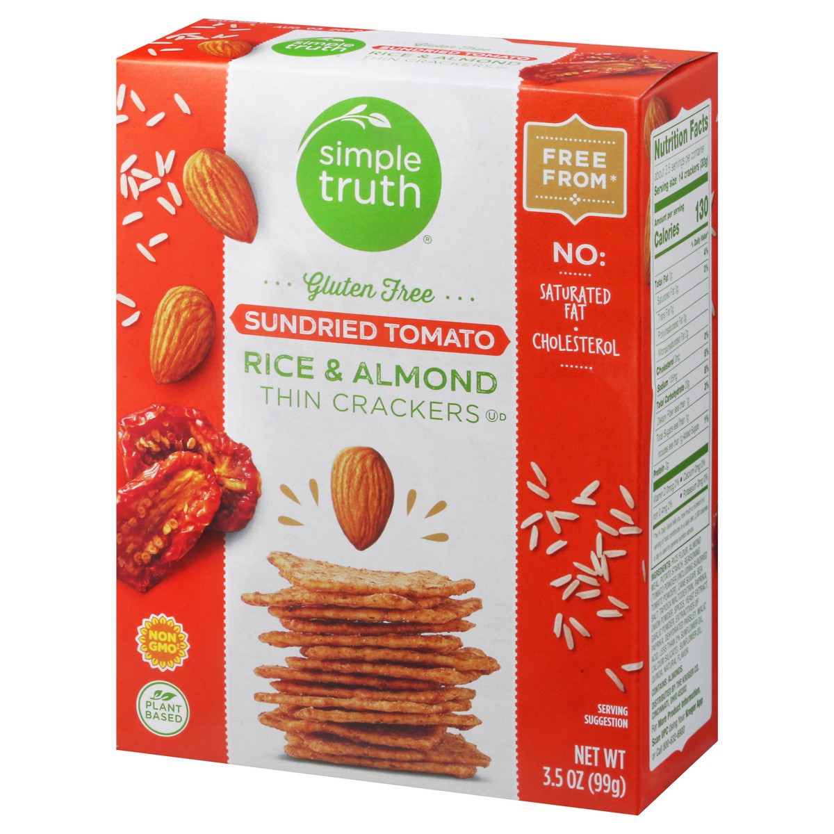 slide 2 of 13, Simple Truth Sundried Tomato Rice & Almond Thin Crackers, 3.5 oz