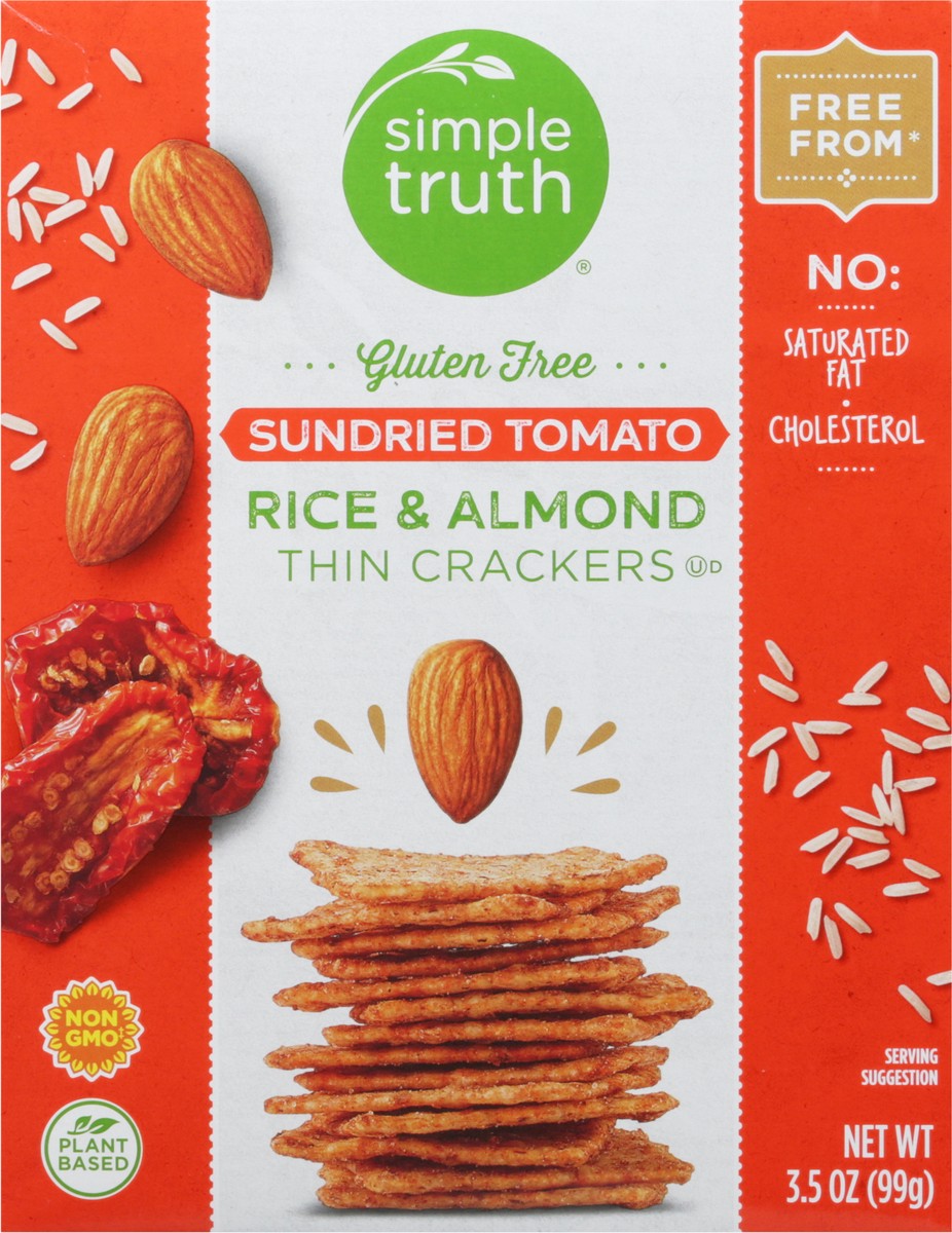 slide 8 of 13, Simple Truth Sundried Tomato Rice & Almond Thin Crackers, 3.5 oz