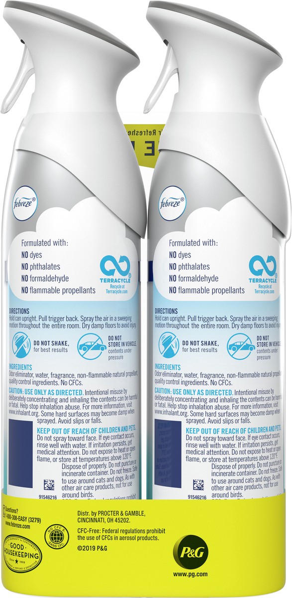 slide 2 of 3, Febreze Air Freshener Spray, Odor-Fighting Room Spray, Heavy Duty Crisp Clean Scent, 8.8oz, 2 Count, 2 ct; 8.8 oz